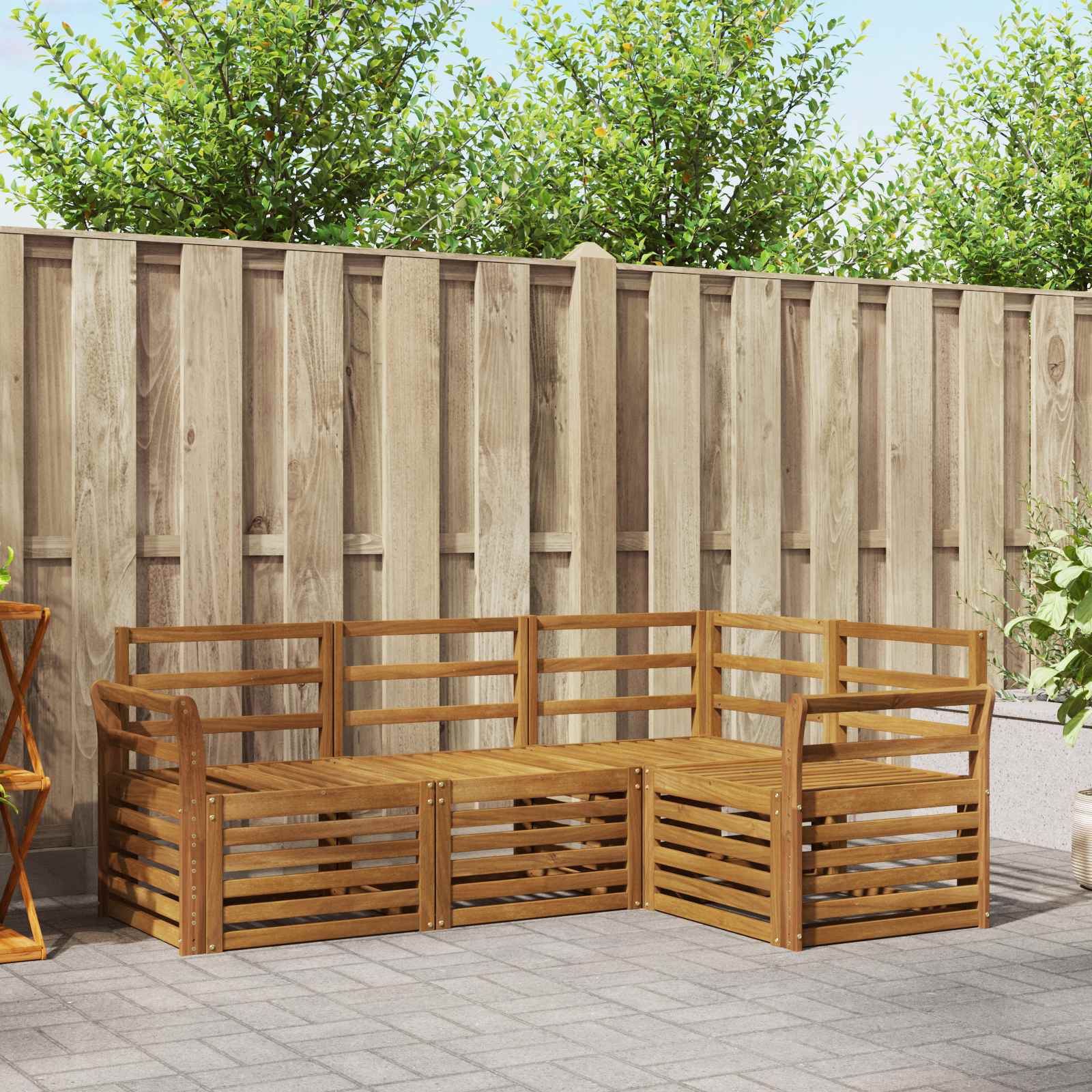 vidaXL Zestawy sof 4 pcs Naturalny Lite Drewno Akacji