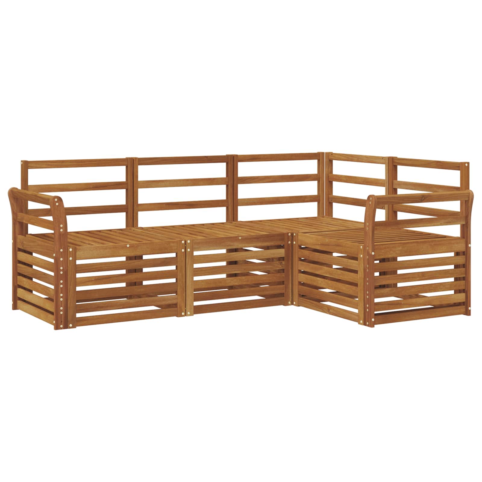 vidaXL Zestawy sof 4 pcs Naturalny Lite Drewno Akacji