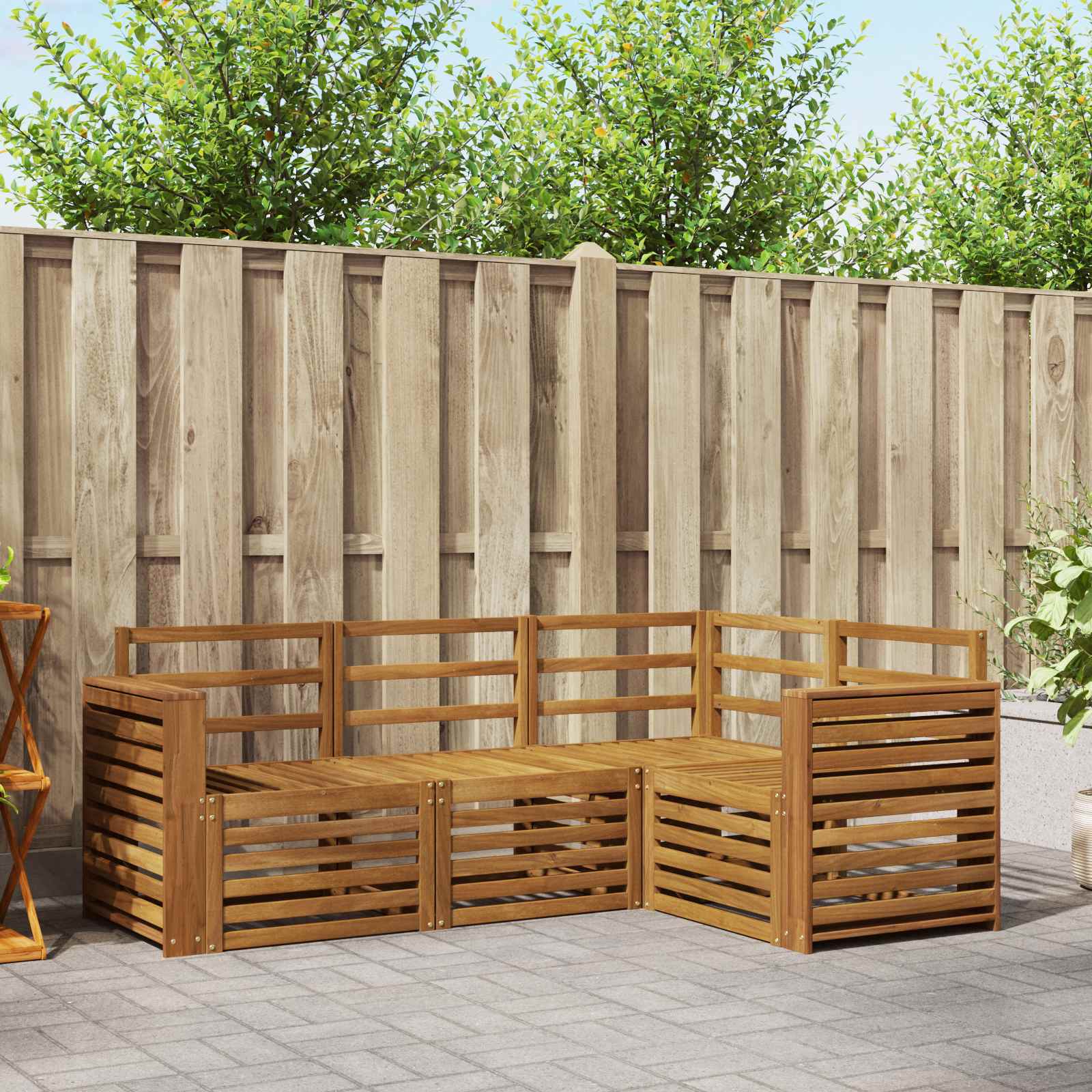 vidaXL Zestawy sof 4 pcs Naturalny Lite Drewno Akacji
