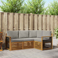 vidaXL Zestawy sof 4 pcs Naturalny i Jasny Szary Lite Drewno Akacji