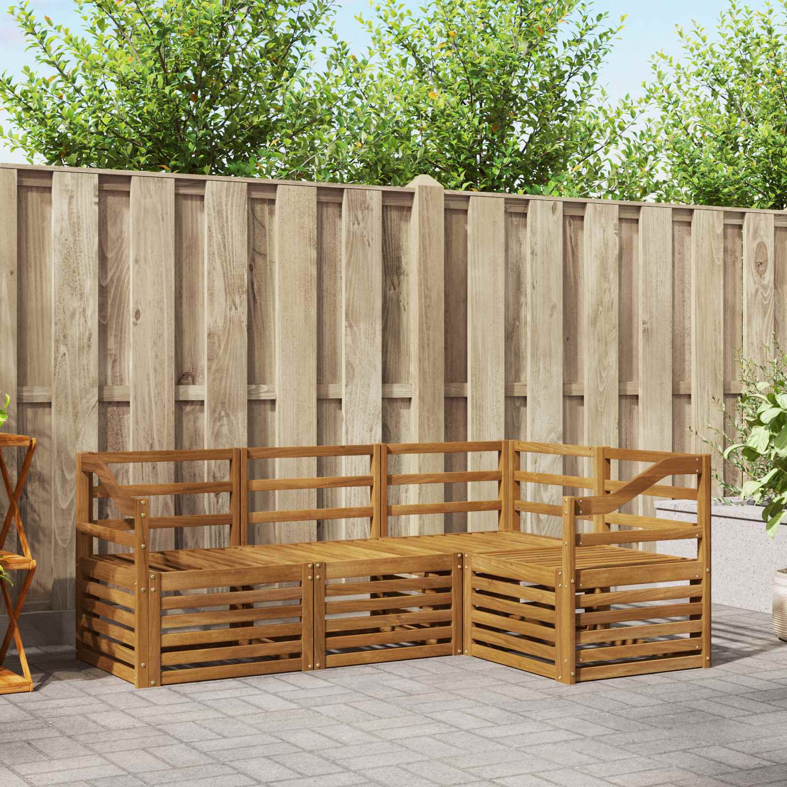 vidaXL Zestawy sof 4 pcs Naturalny Lite Drewno Akacji