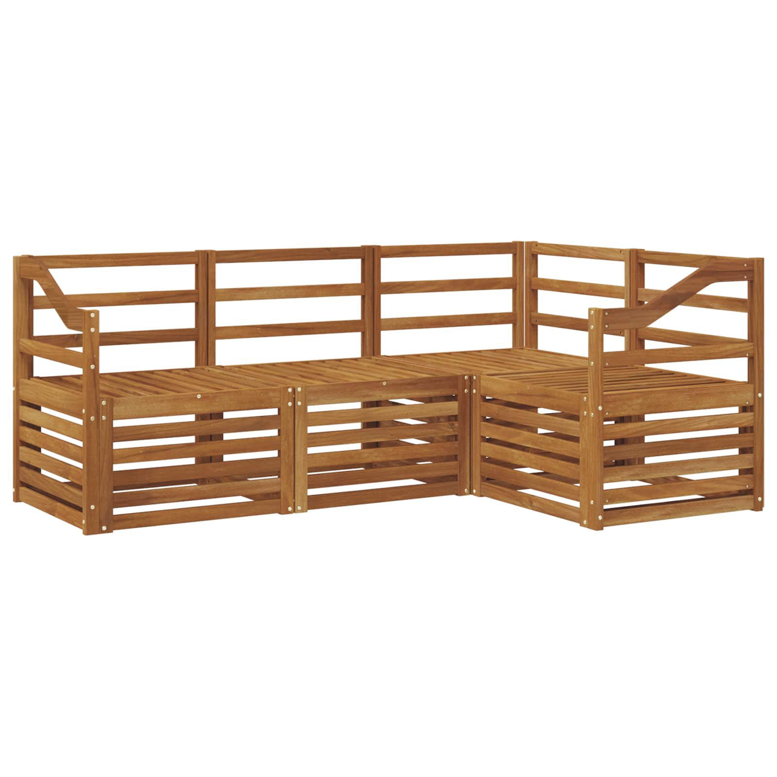 vidaXL Zestawy sof 4 pcs Naturalny Lite Drewno Akacji