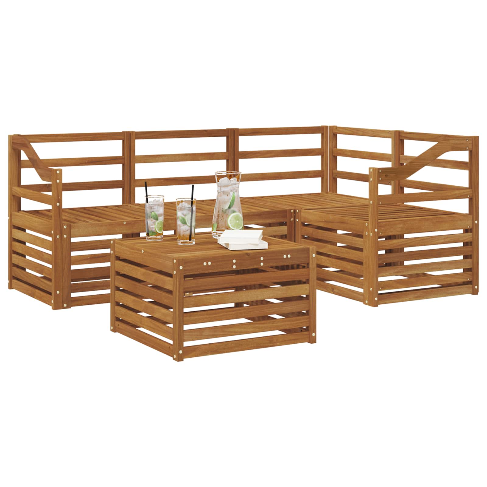 vidaXL Zestaw sof na zewnątrz 5 pcs Naturalny