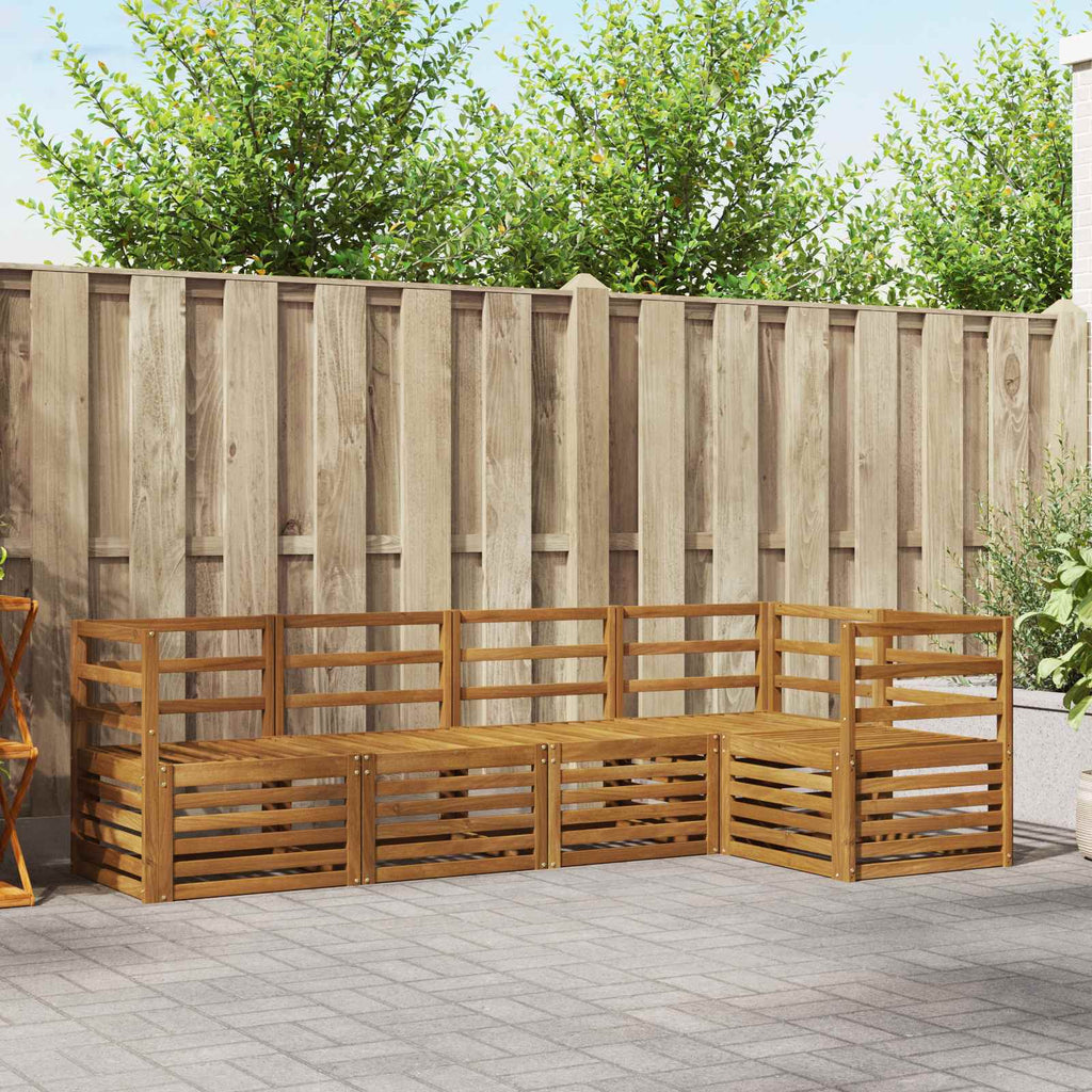 vidaXL Zestaw sofy narożnej 5 pcs Naturalny Lite Drewno Akacji