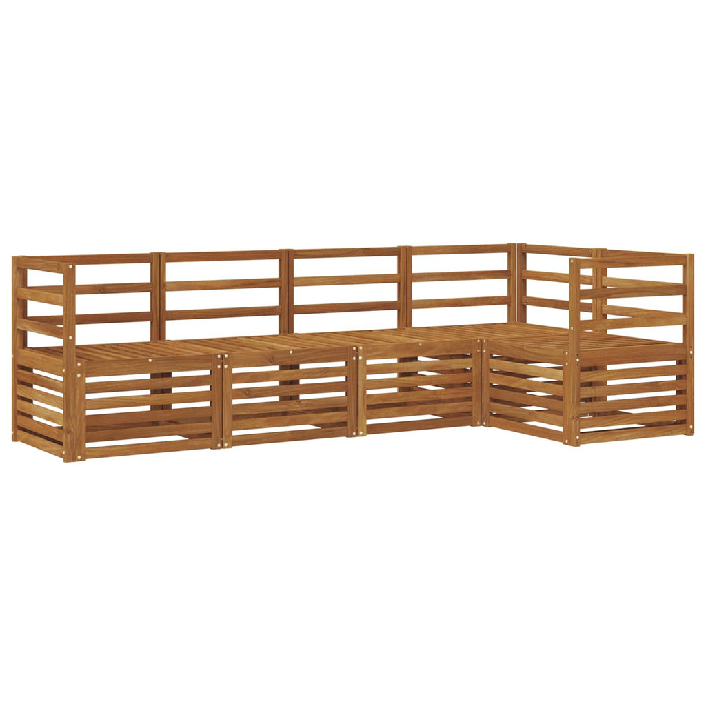 vidaXL Zestaw sofy narożnej 5 pcs Naturalny Lite Drewno Akacji
