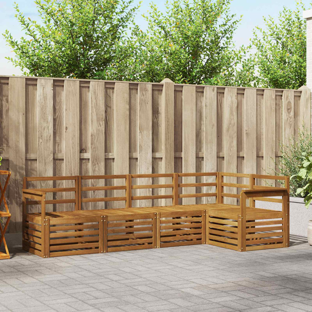 vidaXL Zestaw sofy narożnej 5 pcs Naturalny Lite Drewno Akacji