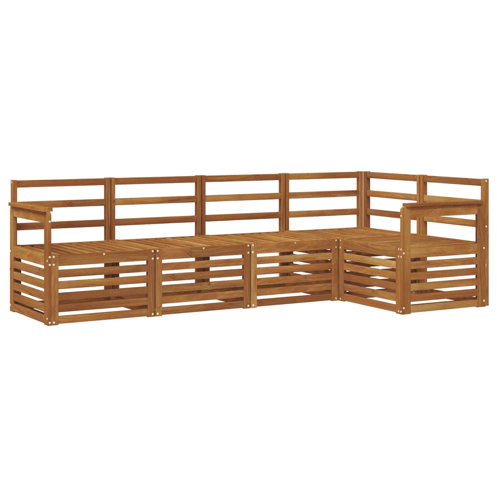 vidaXL Zestaw sofy narożnej 5 pcs Naturalny Lite Drewno Akacji