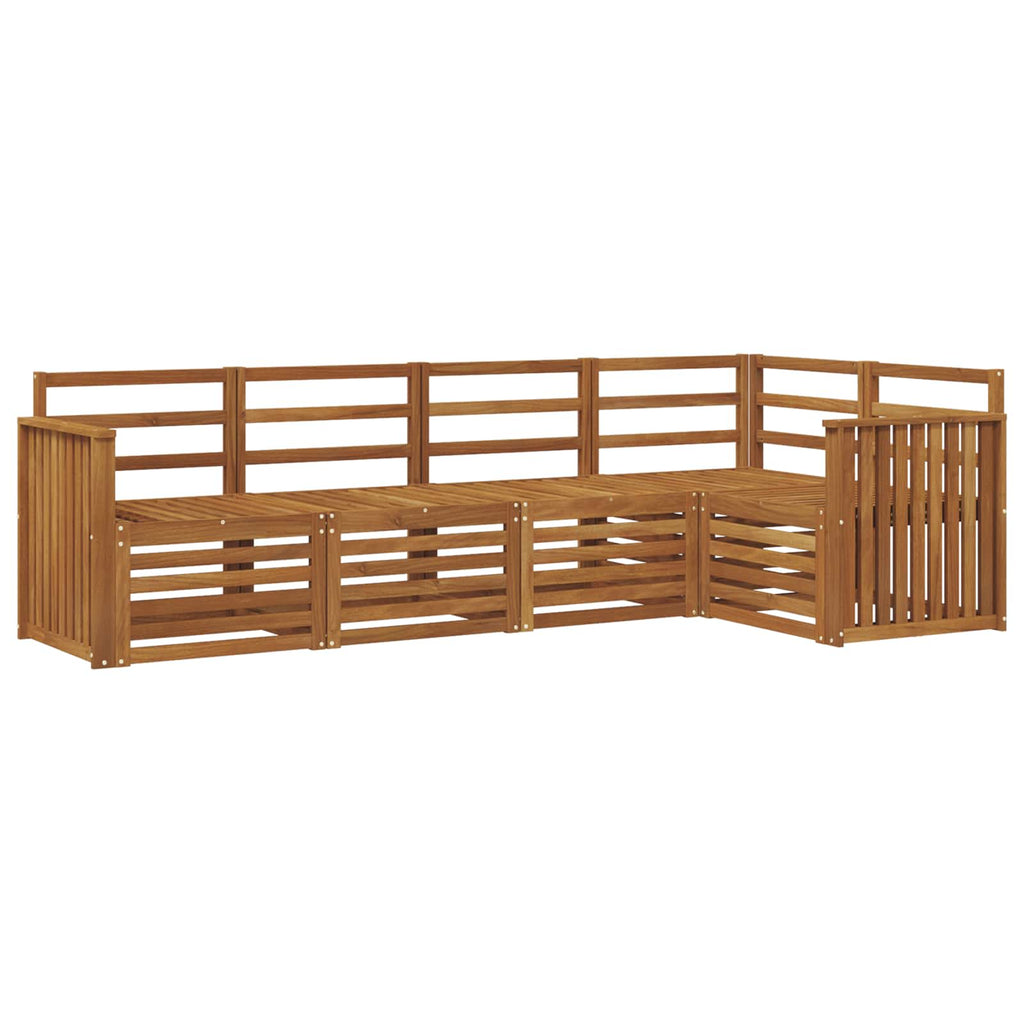 vidaXL Zestaw sofy narożnej 5 pcs Naturalny Lite Drewno Akacji