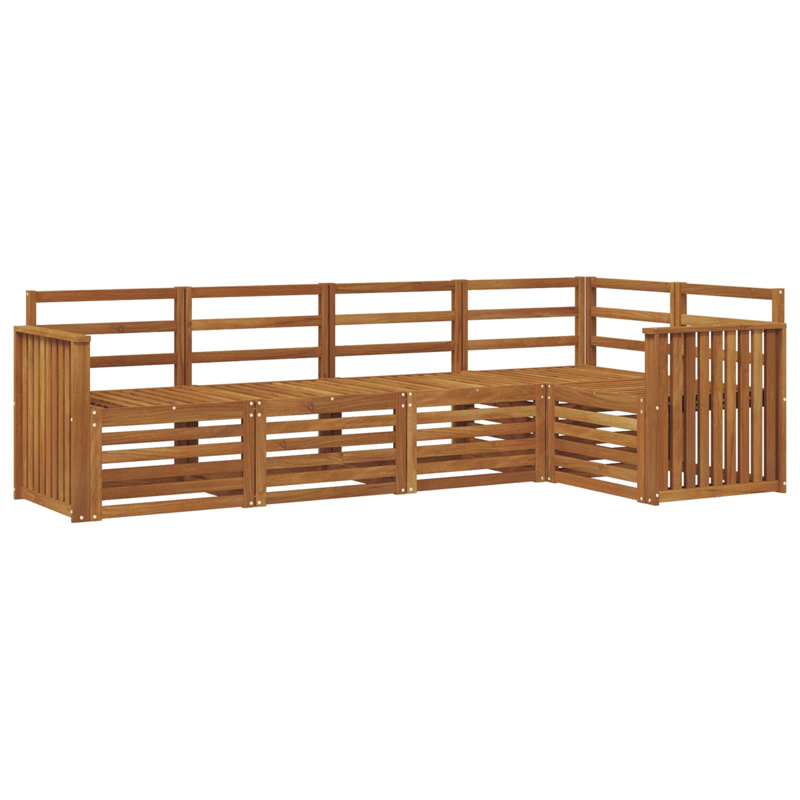 vidaXL Zestaw sofy narożnej 5 pcs Naturalny Lite Drewno Akacji