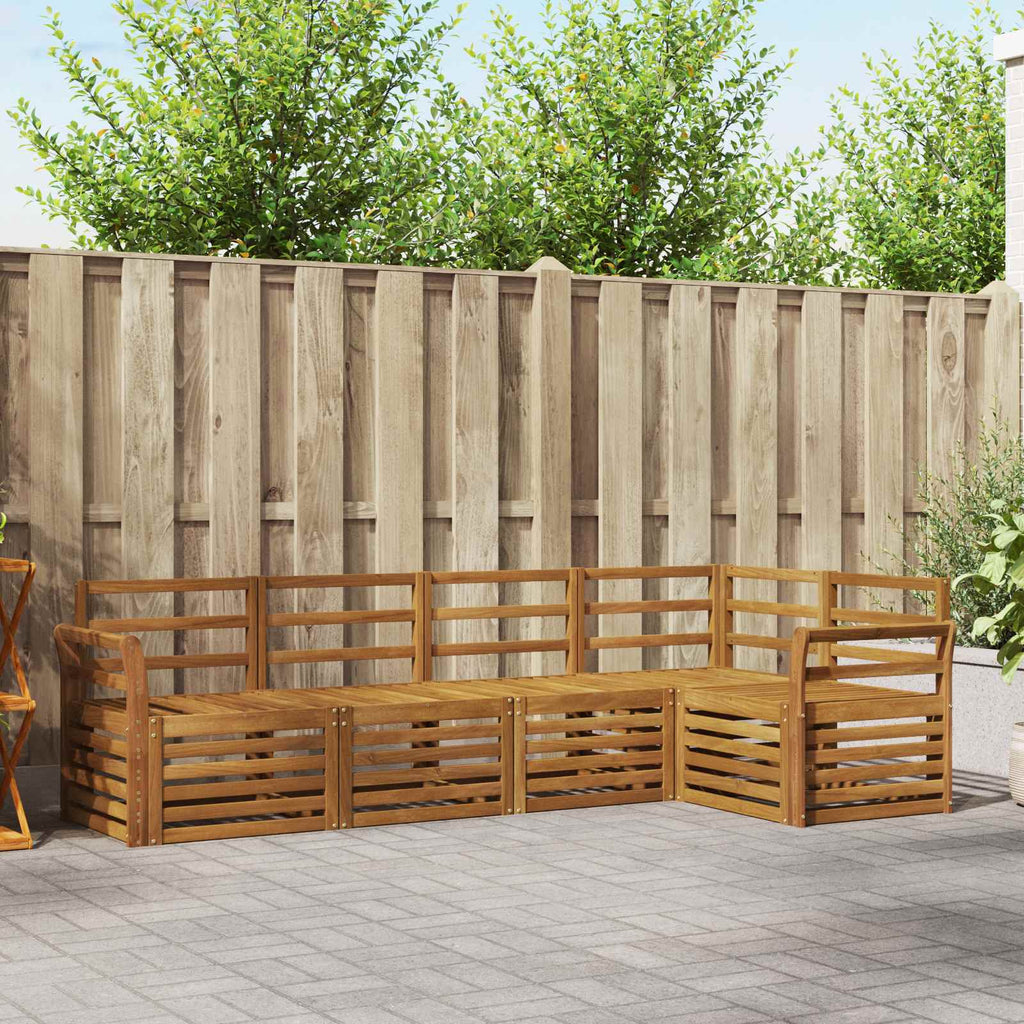 vidaXL Zestaw sofy narożnej 5 pcs Naturalny Lite Drewno Akacji