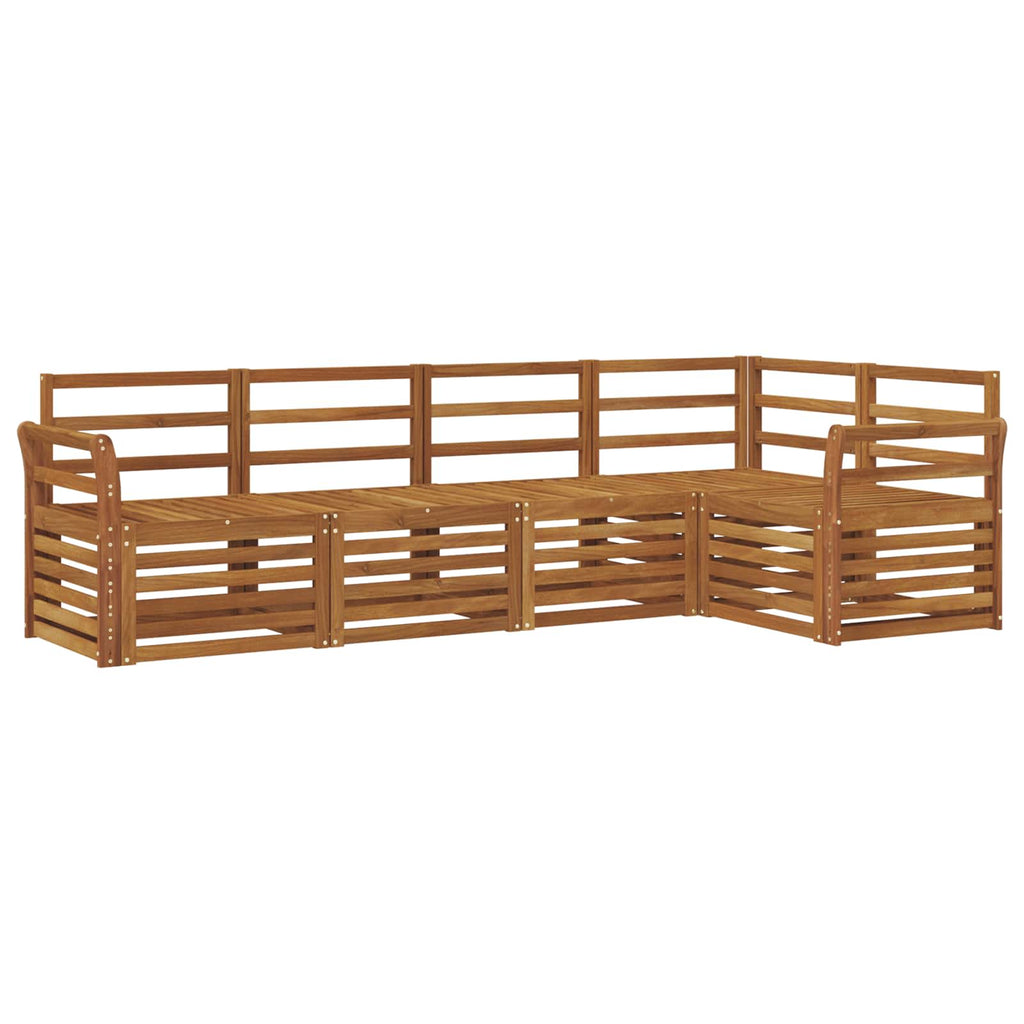 vidaXL Zestaw sofy narożnej 5 pcs Naturalny Lite Drewno Akacji