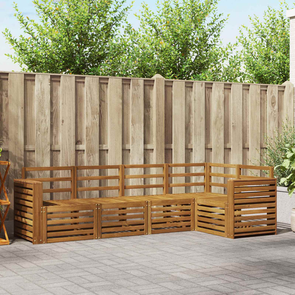 vidaXL Zestaw sofy narożnej 5 pcs Naturalny Lite Drewno Akacji