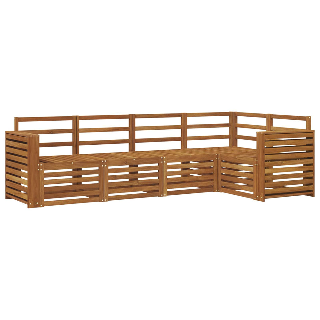 vidaXL Zestaw sofy narożnej 5 pcs Naturalny Lite Drewno Akacji