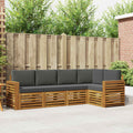vidaXL Zestaw sofy narożnej z poduszką 5 pcs Naturalny i Antracytowy