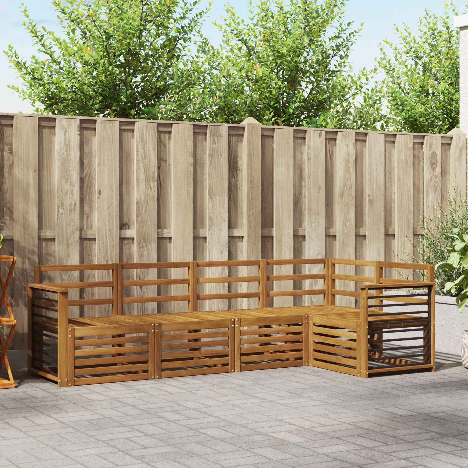 vidaXL Zestawy sof 5 pcs Naturalny Lite Drewno Akacji