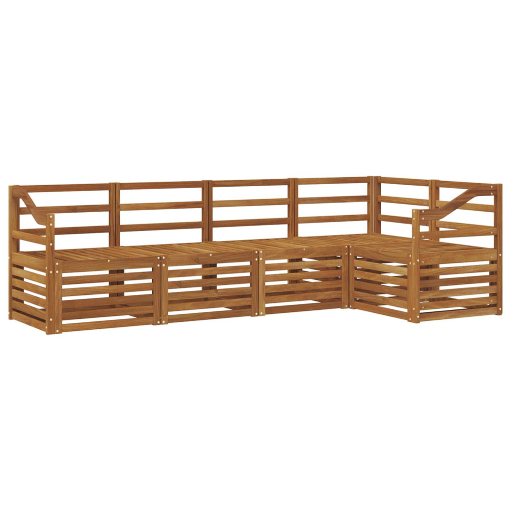 vidaXL Zestaw sofy narożnej 5 pcs Naturalny Lite Drewno Akacji