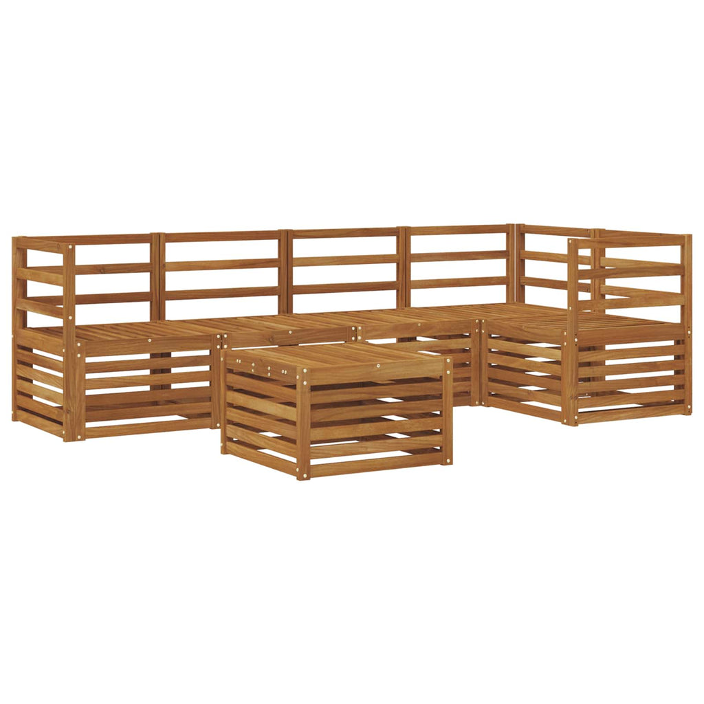 vidaXL Zestaw sofy narożnej 6 pcs Naturalny Lite Drewno Akacji