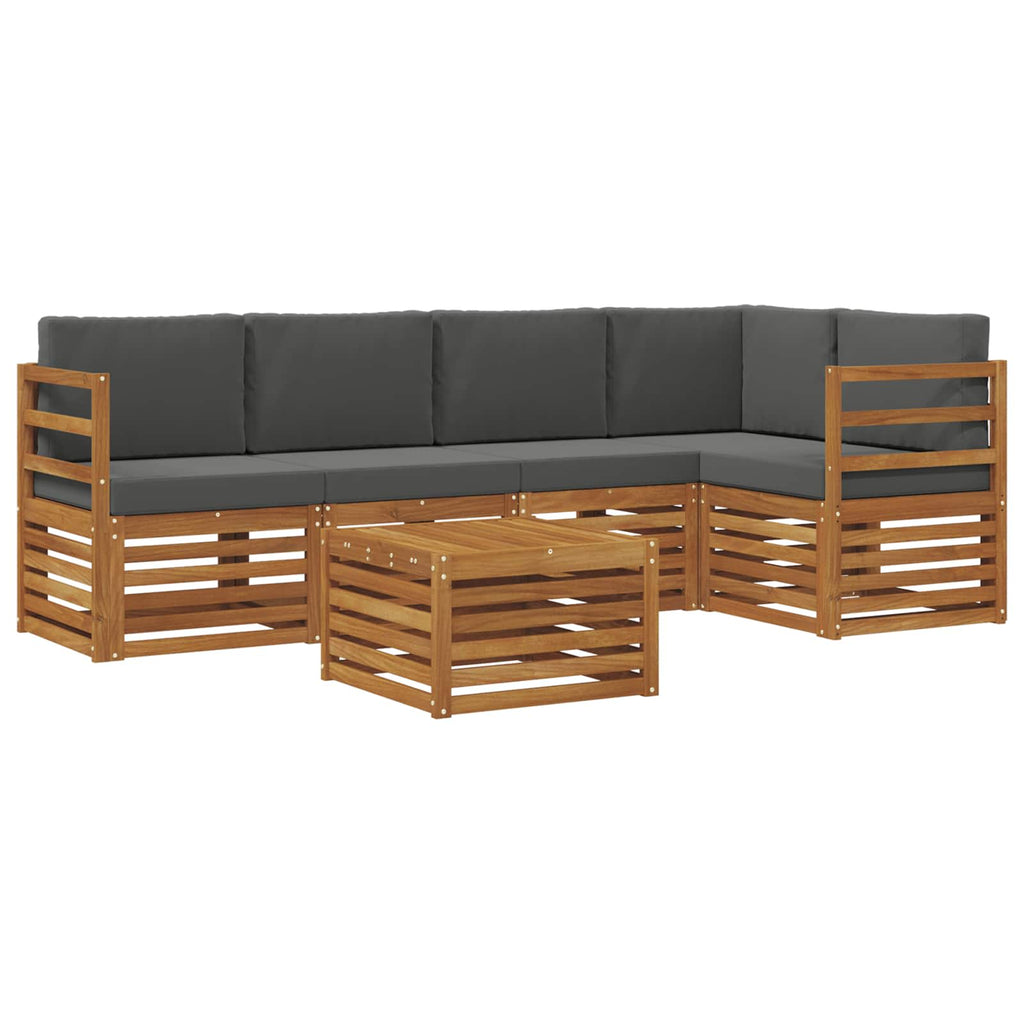 vidaXL Zestaw sofy narożnej z poduszką 6 pcs Naturalny i Antracytowy