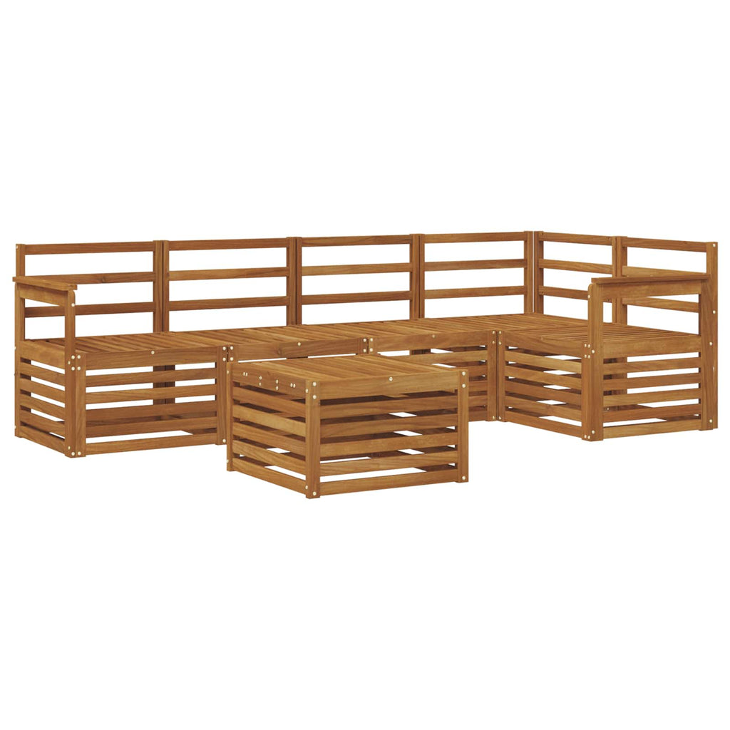 vidaXL Zestaw sofy narożnej 6 pcs Naturalny Lite Drewno Akacji
