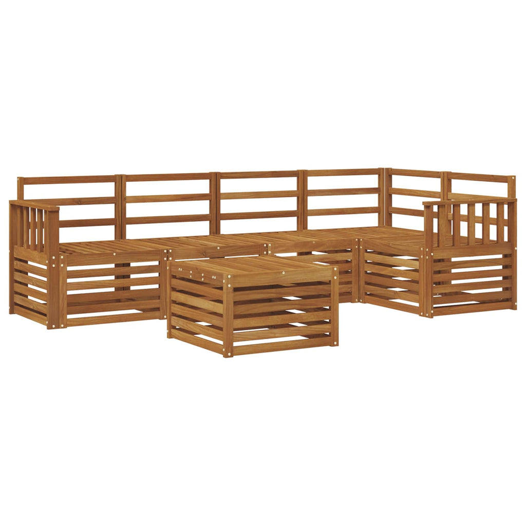 vidaXL Zestaw sofy narożnej 6 pcs Naturalny Lite Drewno Akacji