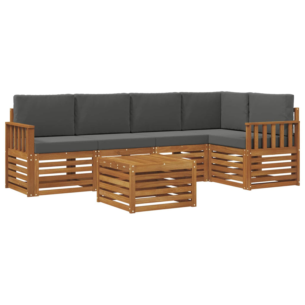 vidaXL Zestaw sofy narożnej z poduszką 6 pcs Naturalny i Antracytowy