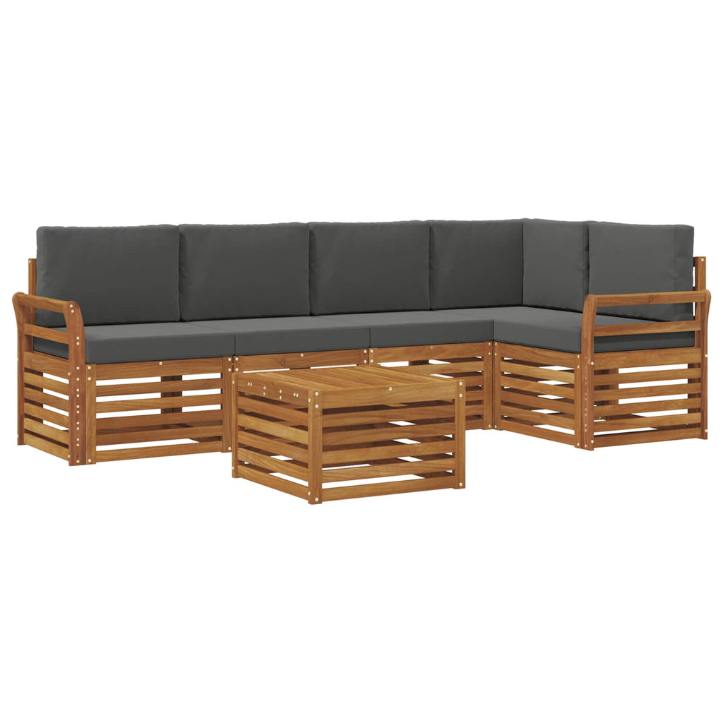 vidaXL Zestaw sofy narożnej z poduszką 6 pcs Naturalny i Antracytowy