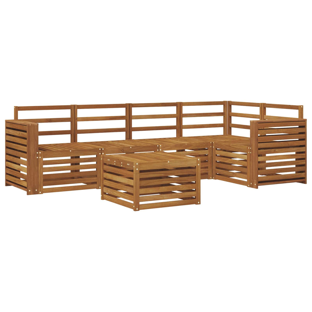 vidaXL Zestaw sofy narożnej 6 pcs Naturalny Lite Drewno Akacji