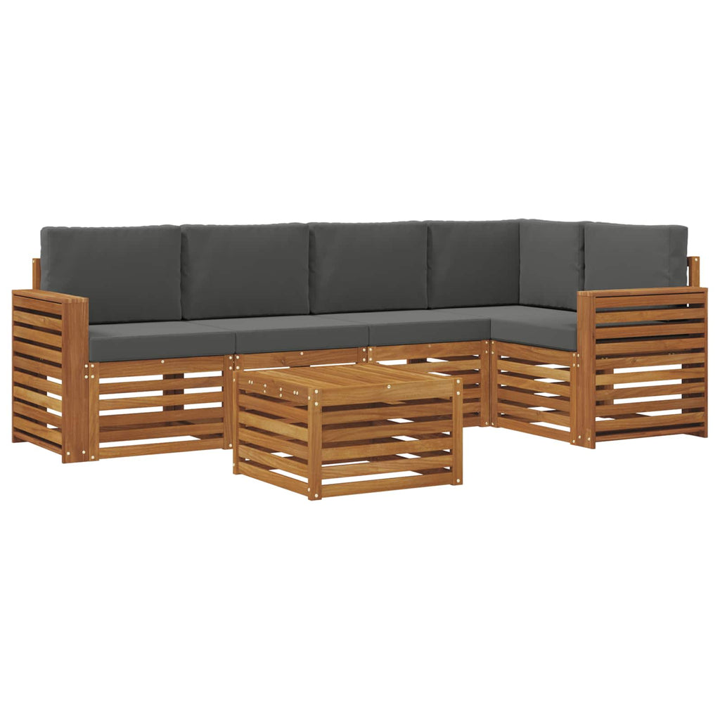 vidaXL Zestaw sofy narożnej z poduszką 6 pcs Naturalny i Antracytowy