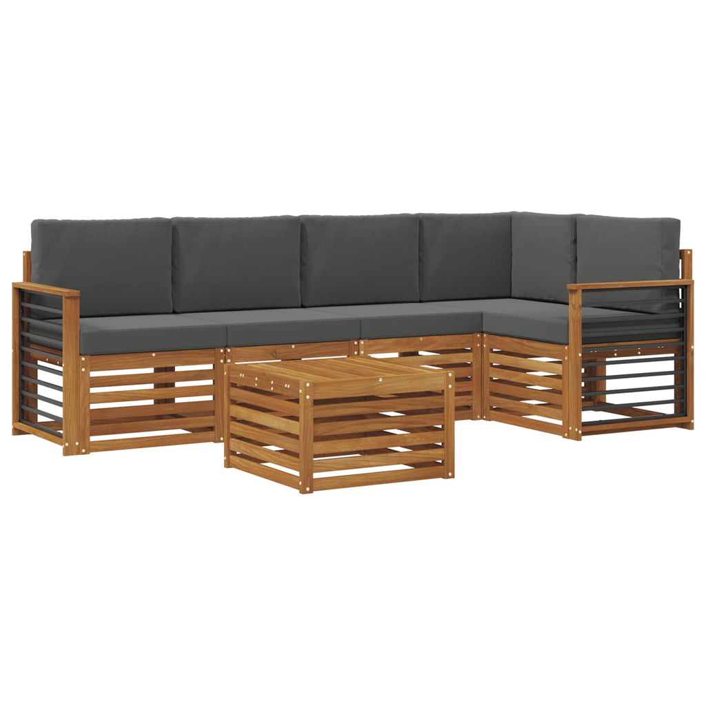 vidaXL Zestaw sofy narożnej z poduszką 6 pcs Naturalny i Antracytowy