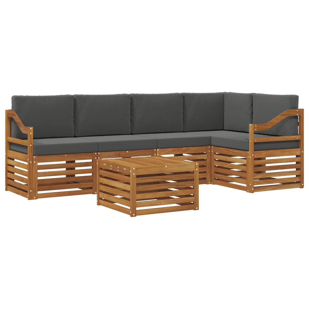 vidaXL Zestaw sofy narożnej z poduszką 6 pcs Naturalny i Antracytowy