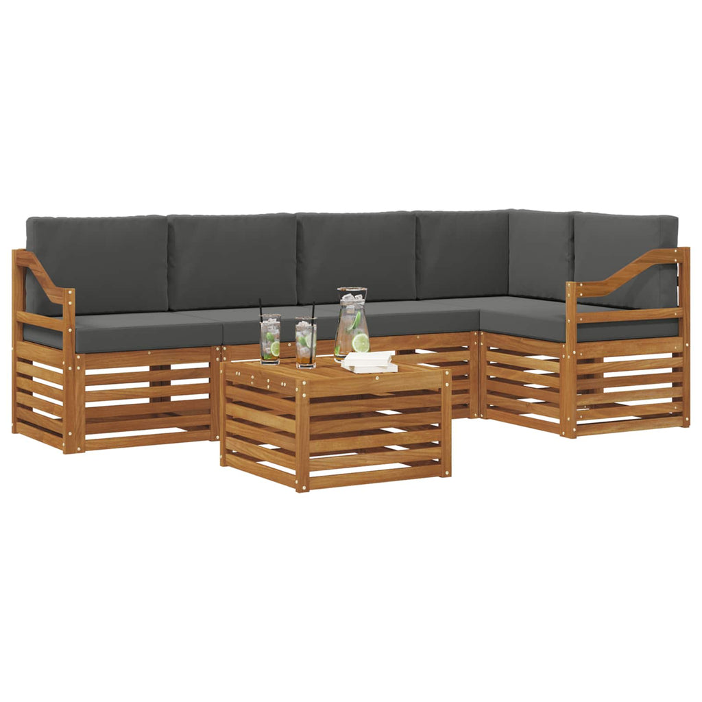 vidaXL Zestaw sofy narożnej z poduszką 6 pcs Naturalny i Antracytowy