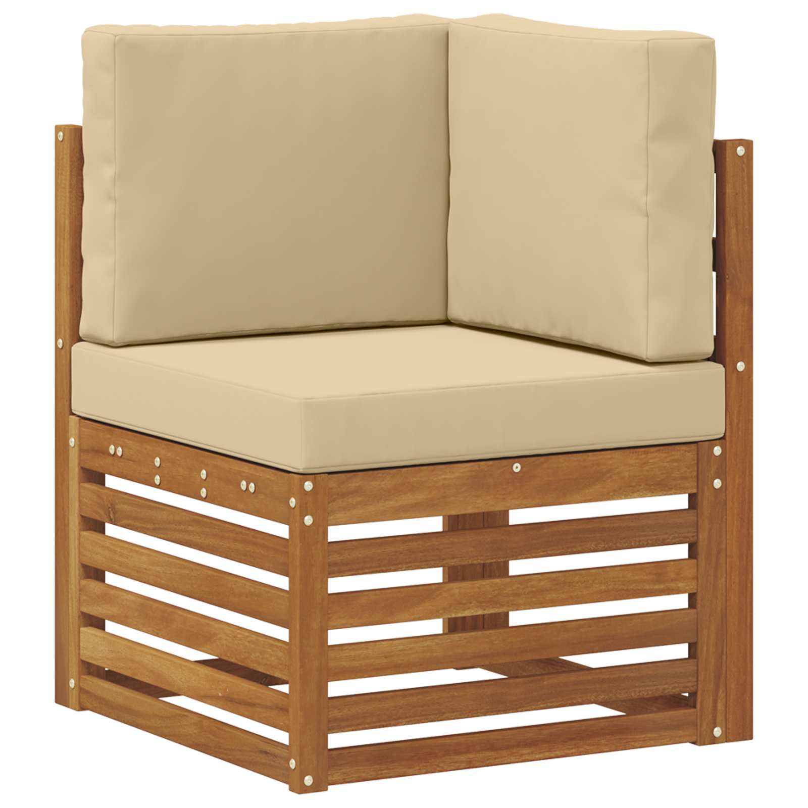vidaXL Zestaw sofy narożnej z poduszką 6 pcs Naturalny i Beżowy