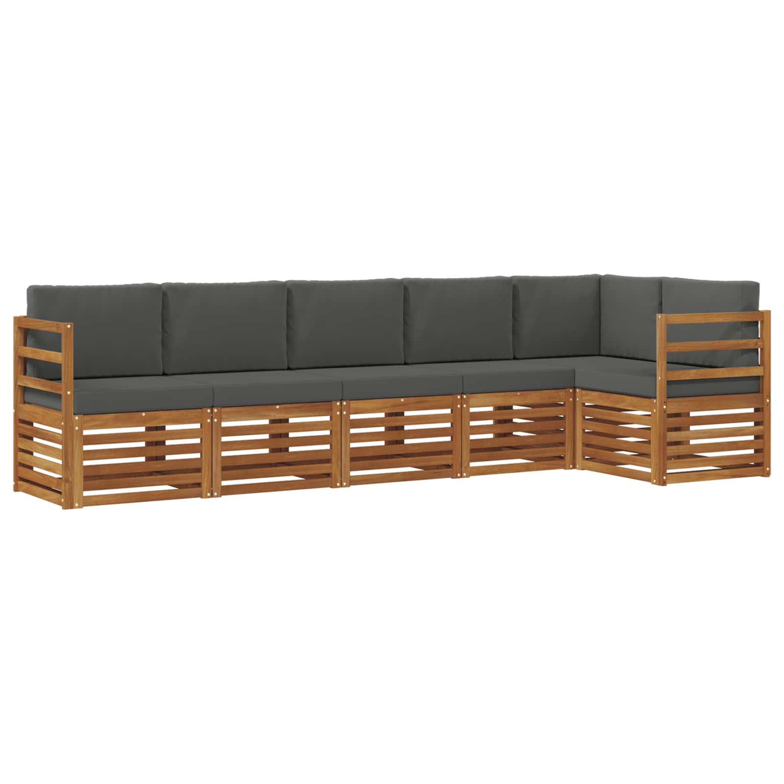 vidaXL Zestaw sofy narożnej z poduszką 6 pcs Naturalny i Antracytowy