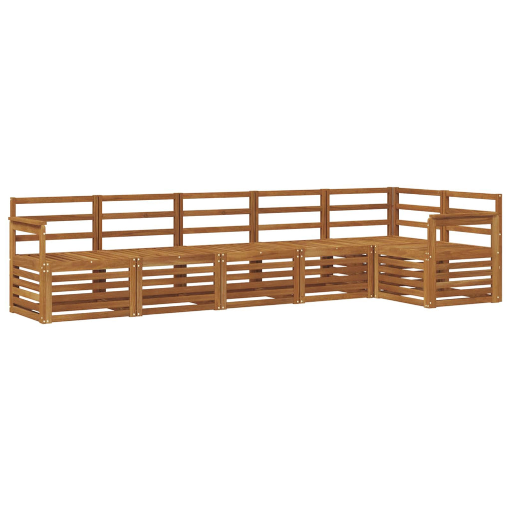 vidaXL Zestaw sofy narożnej 6 pcs Naturalny Lite Drewno Akacji