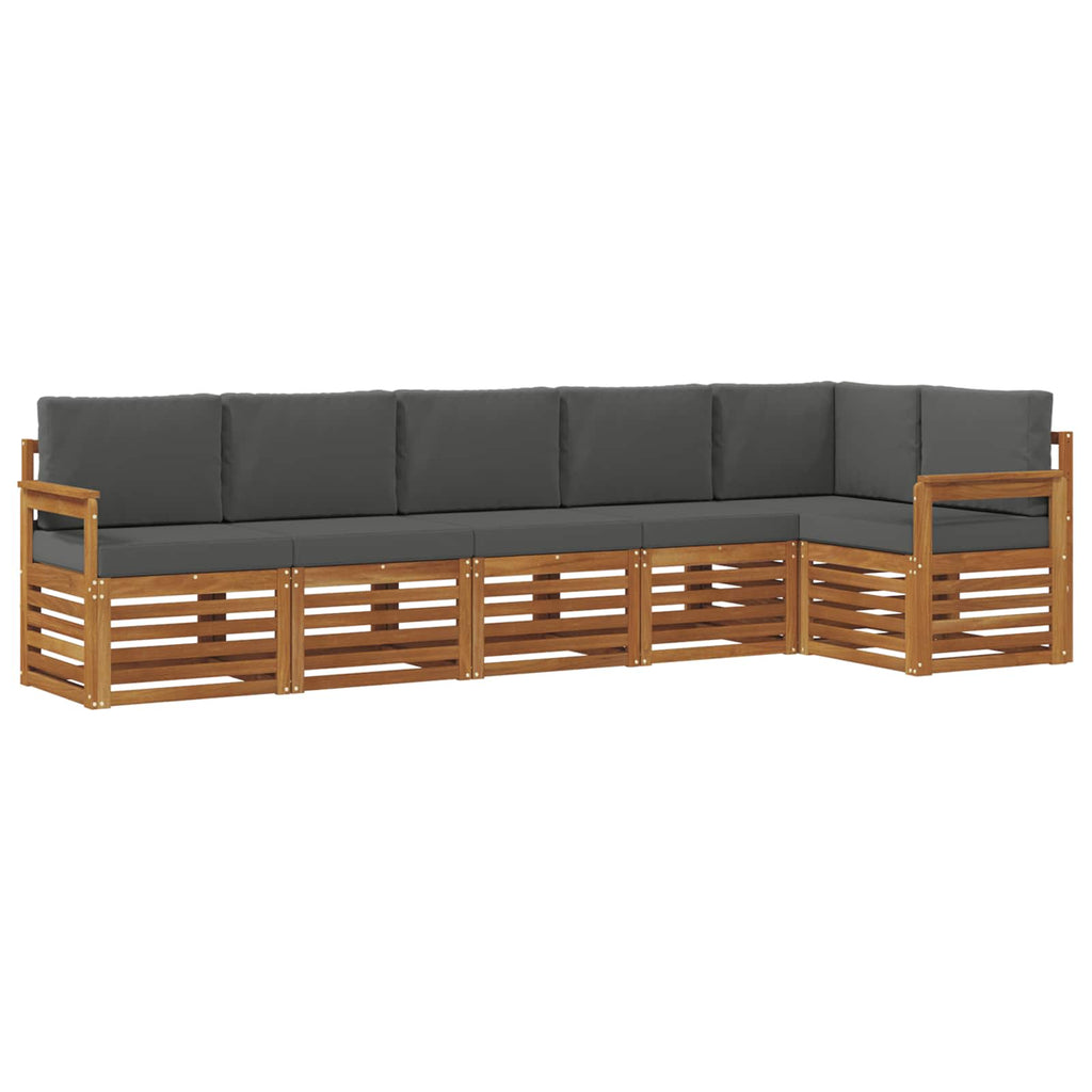 vidaXL Zestaw sofy narożnej z poduszką 6 pcs Naturalny i Antracytowy