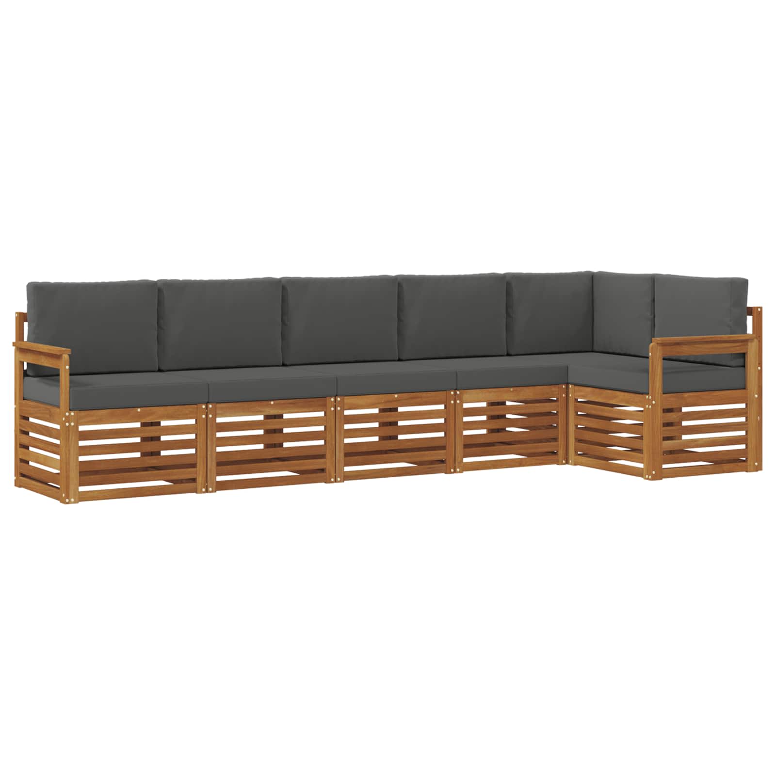vidaXL Zestaw sofy narożnej z poduszką 6 pcs Naturalny i Antracytowy