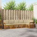 vidaXL Zestaw sofy narożnej z poduszką 6 pcs Naturalny i Beżowy