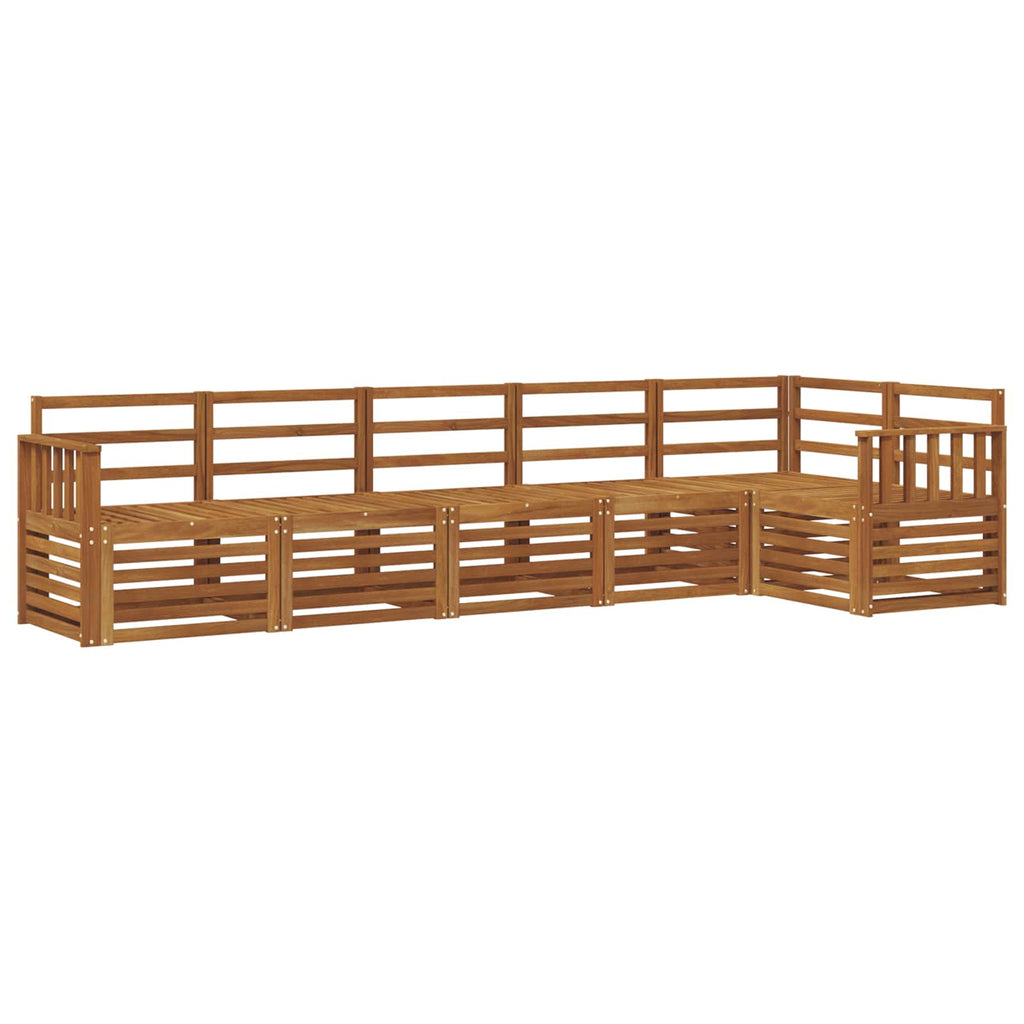 vidaXL Zestaw sofy narożnej 6 pcs Naturalny Lite Drewno Akacji