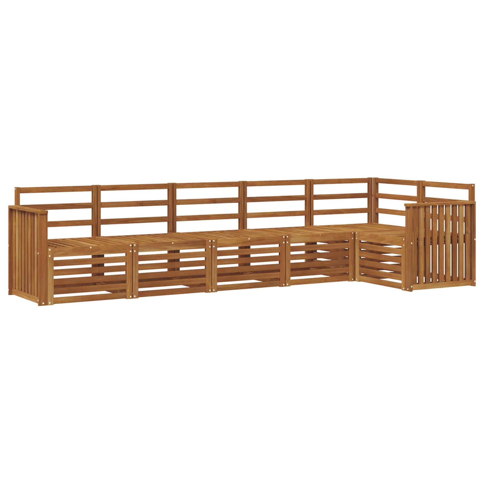 vidaXL Zestaw sofy narożnej 6 pcs Naturalny Lite Drewno Akacji