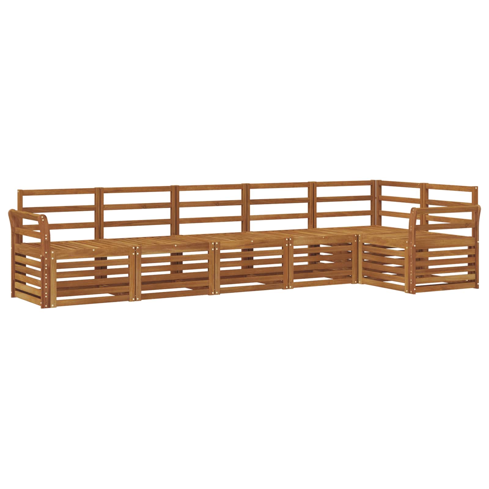 vidaXL Zestaw sofy narożnej 6 pcs Naturalny Lite Drewno Akacji