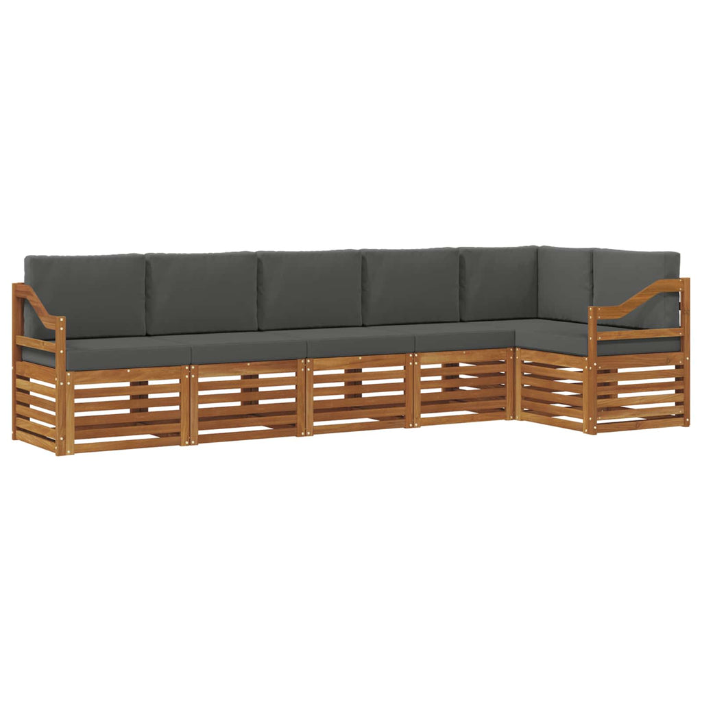 vidaXL Zestaw sofy narożnej z poduszką 6 pcs Naturalny i Antracytowy