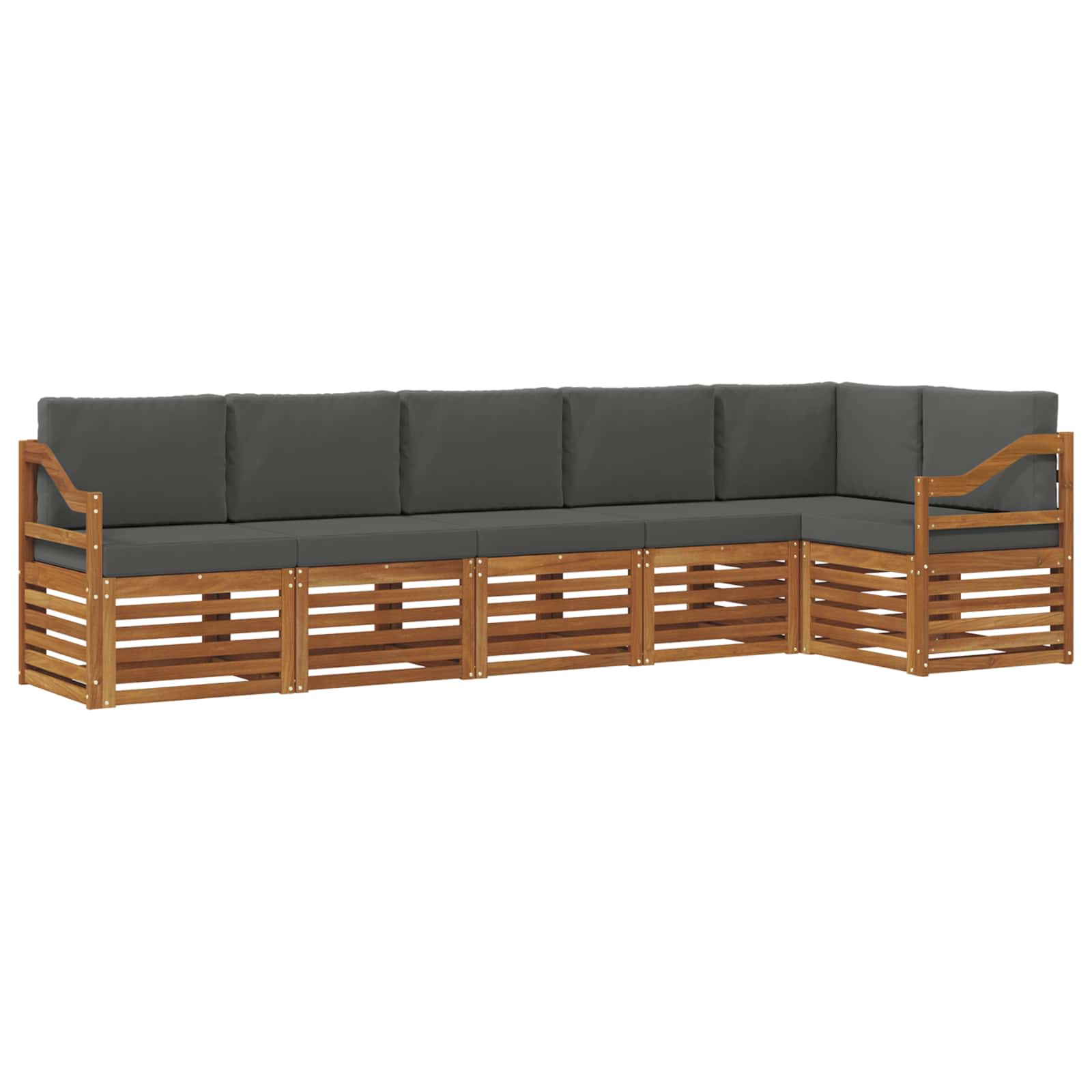 vidaXL Zestaw sofy narożnej z poduszką 6 pcs Naturalny i Antracytowy