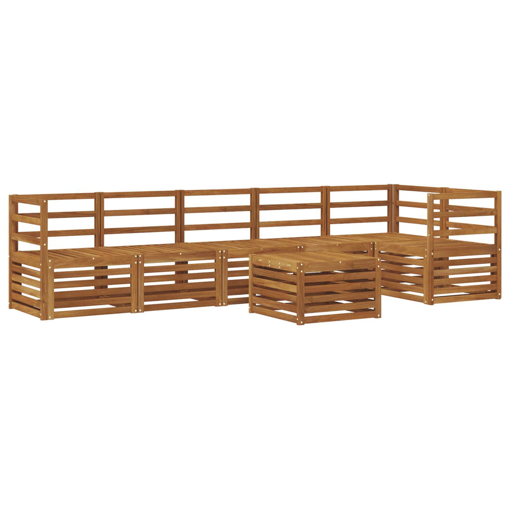 vidaXL Zestaw sofy narożnej 7 pcs Naturalny Lite Drewno Akacji