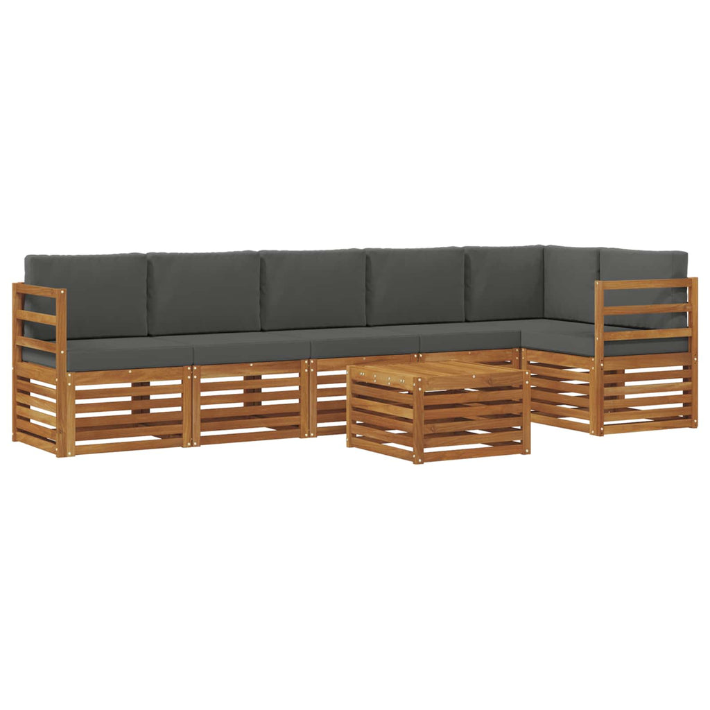 vidaXL Zestaw sofy narożnej z poduszką 7 pcs Naturalny i Antracytowy