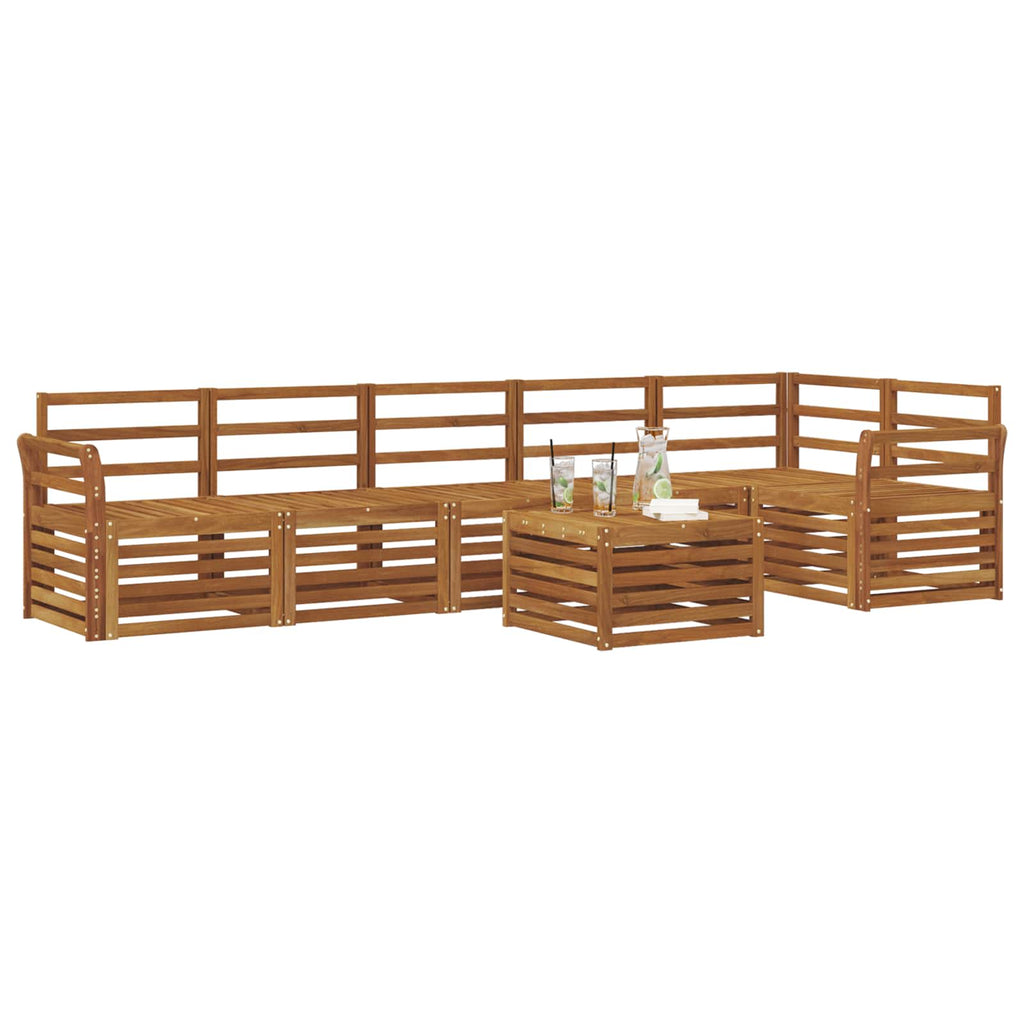 vidaXL Zestaw sofy narożnej 7 pcs Naturalny Lite Drewno Akacji