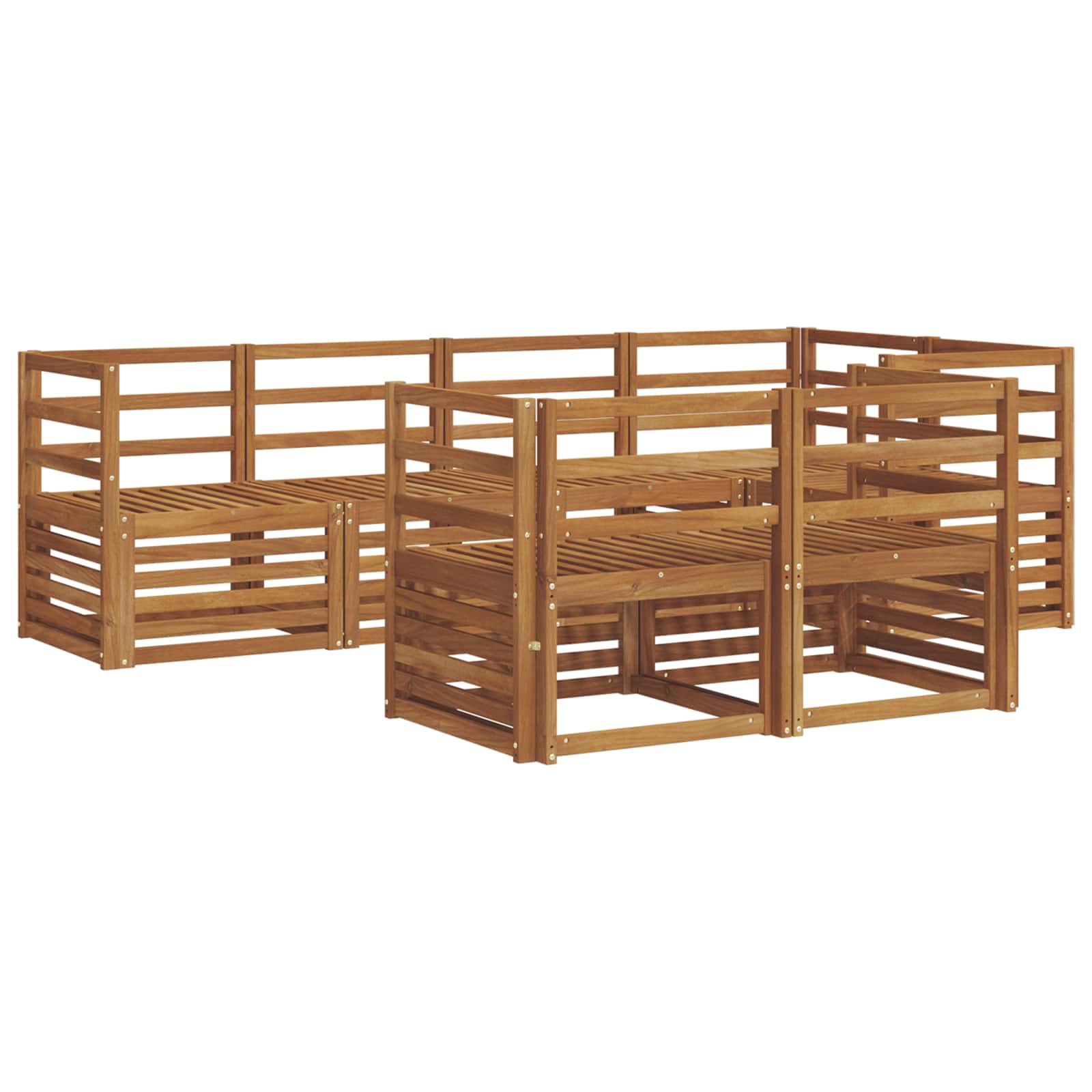 vidaXL Zestaw sofy narożnej 7 pcs Naturalny