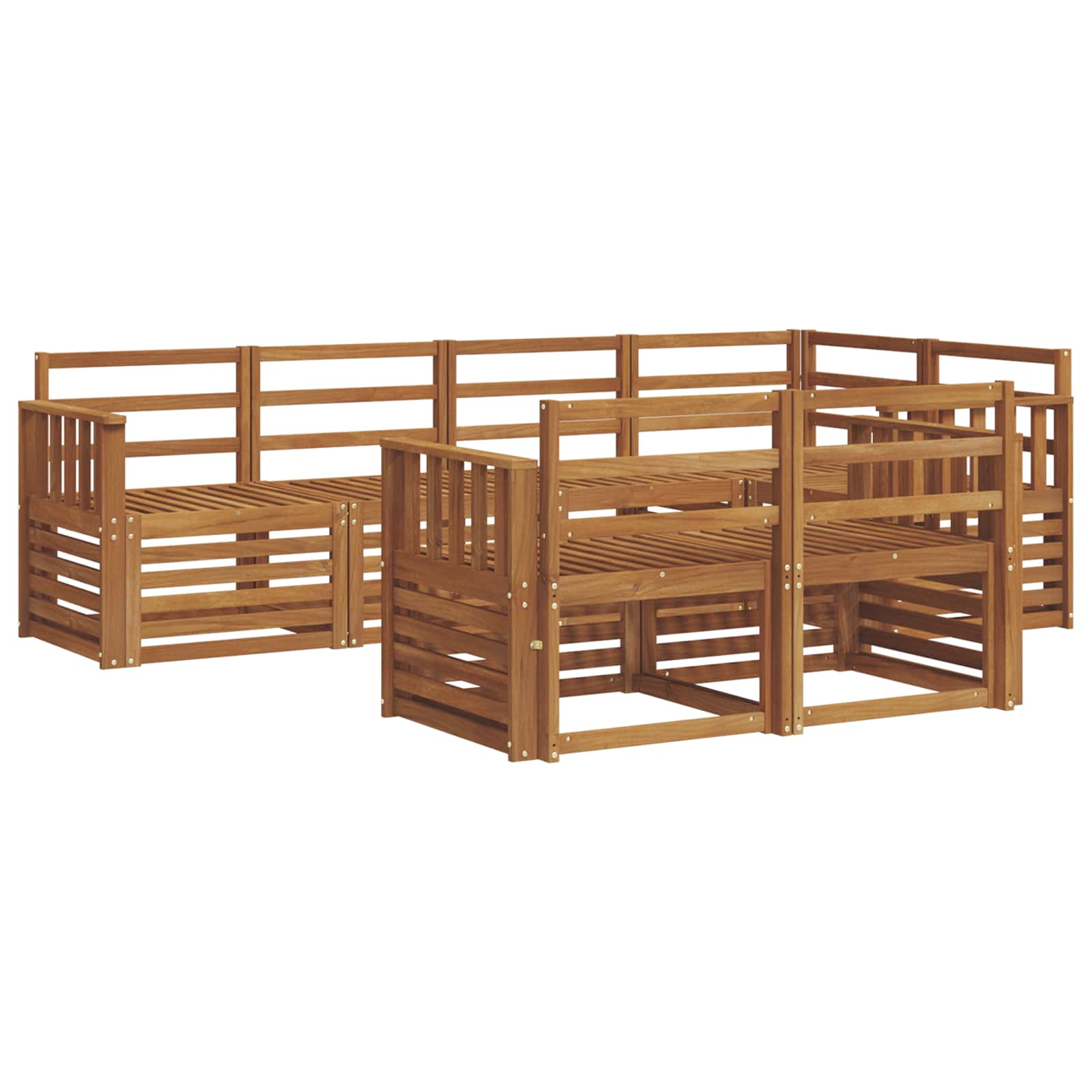 vidaXL Zestaw sof na zewnątrz 7 pcs Naturalny Poliester