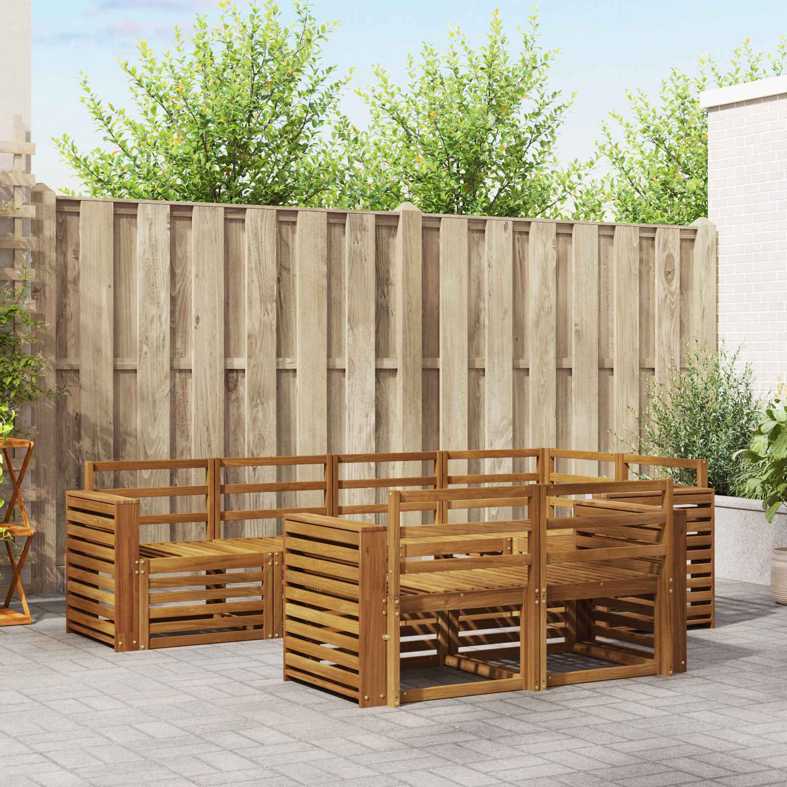 vidaXL Zestaw sofy narożnej 7 pcs Naturalny