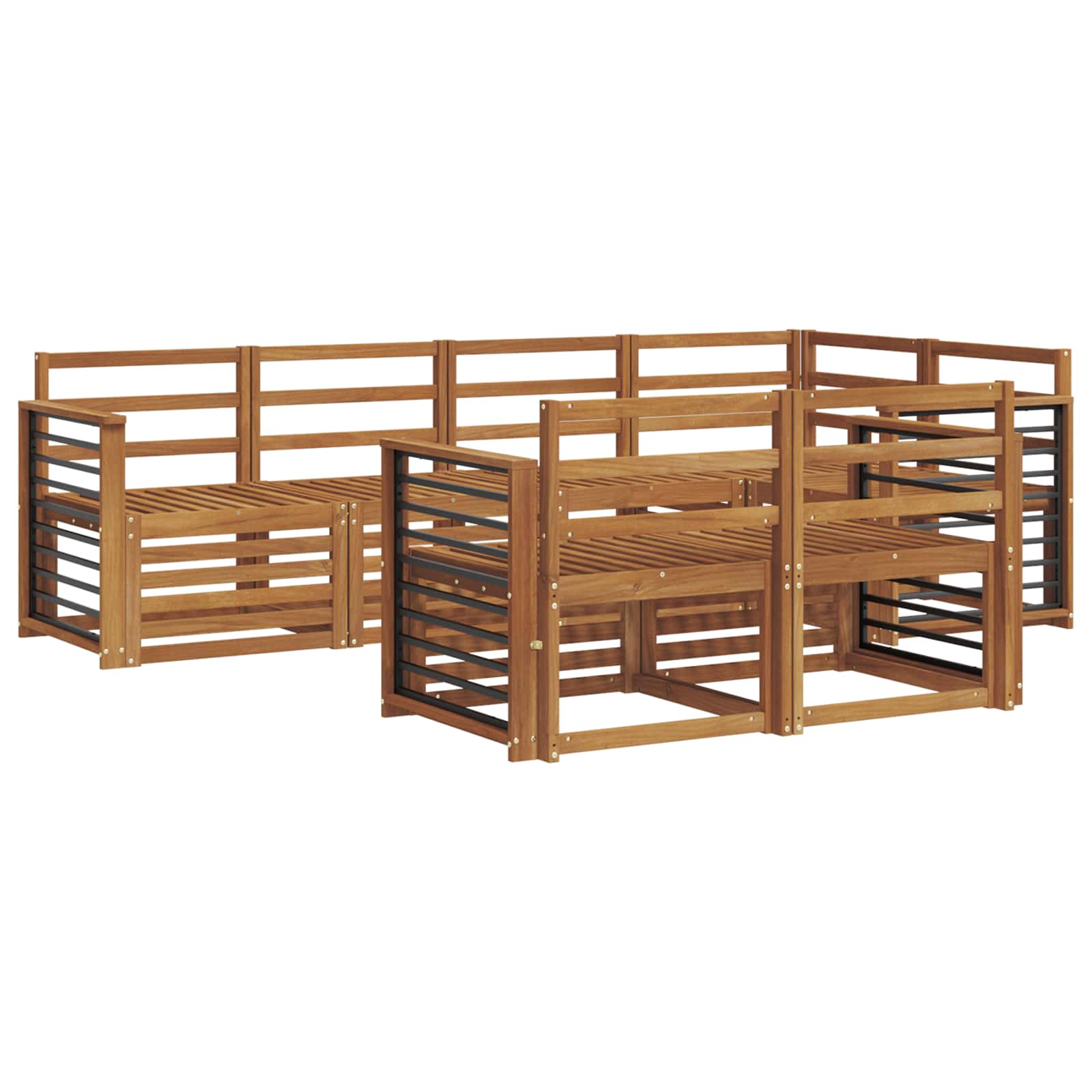 vidaXL Zestawy sof 7 pcs Naturalny Lite Drewno Akacji