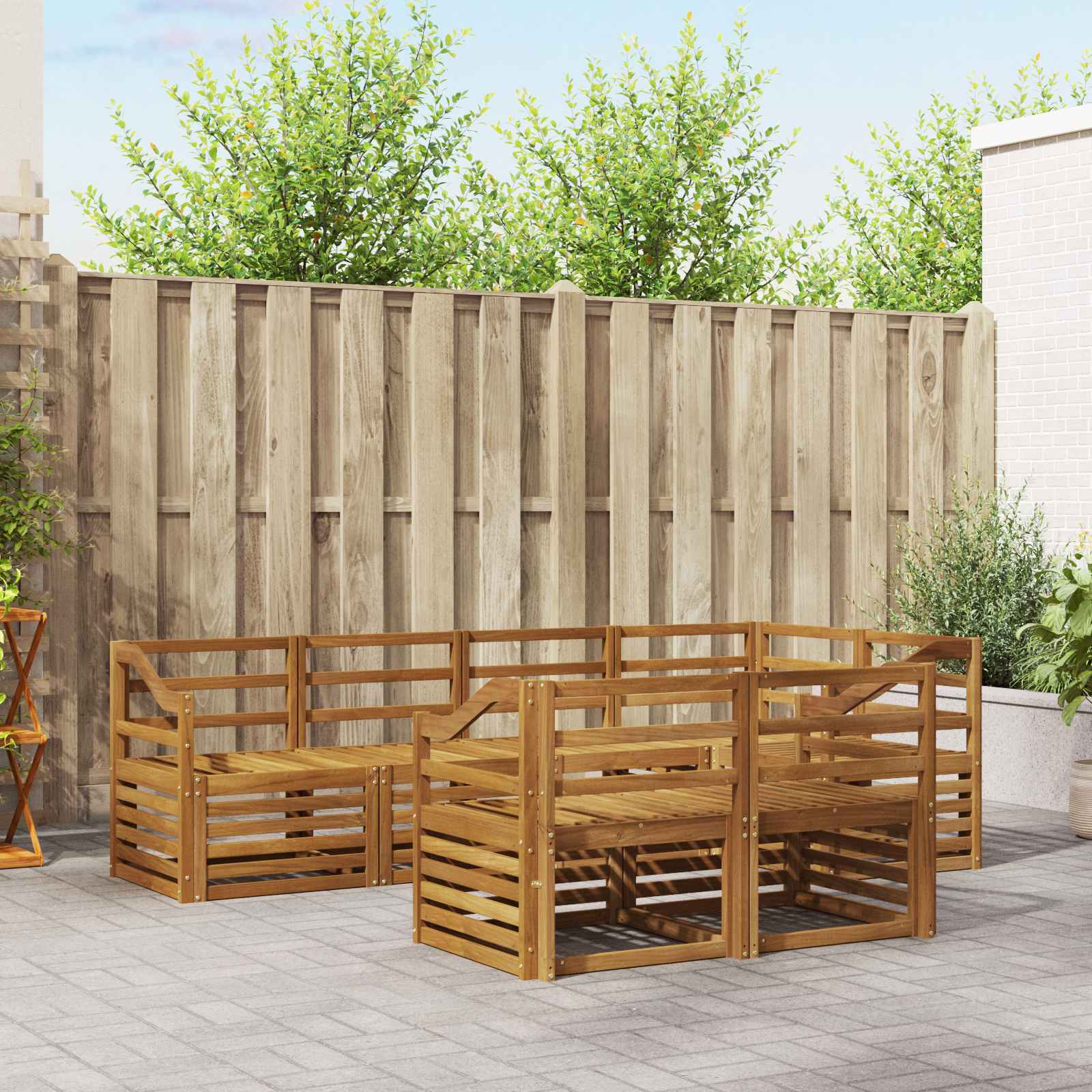 vidaXL Zestaw sofy narożnej 7 pcs Naturalny